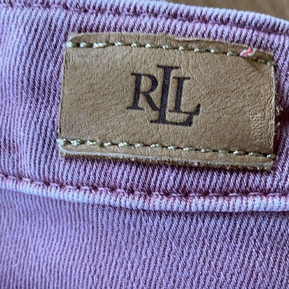 Vintage Lauren Ralph Lauren cropped raw edge hem Barbiecore ankle jeans 6 pink - Picture 5 of 14